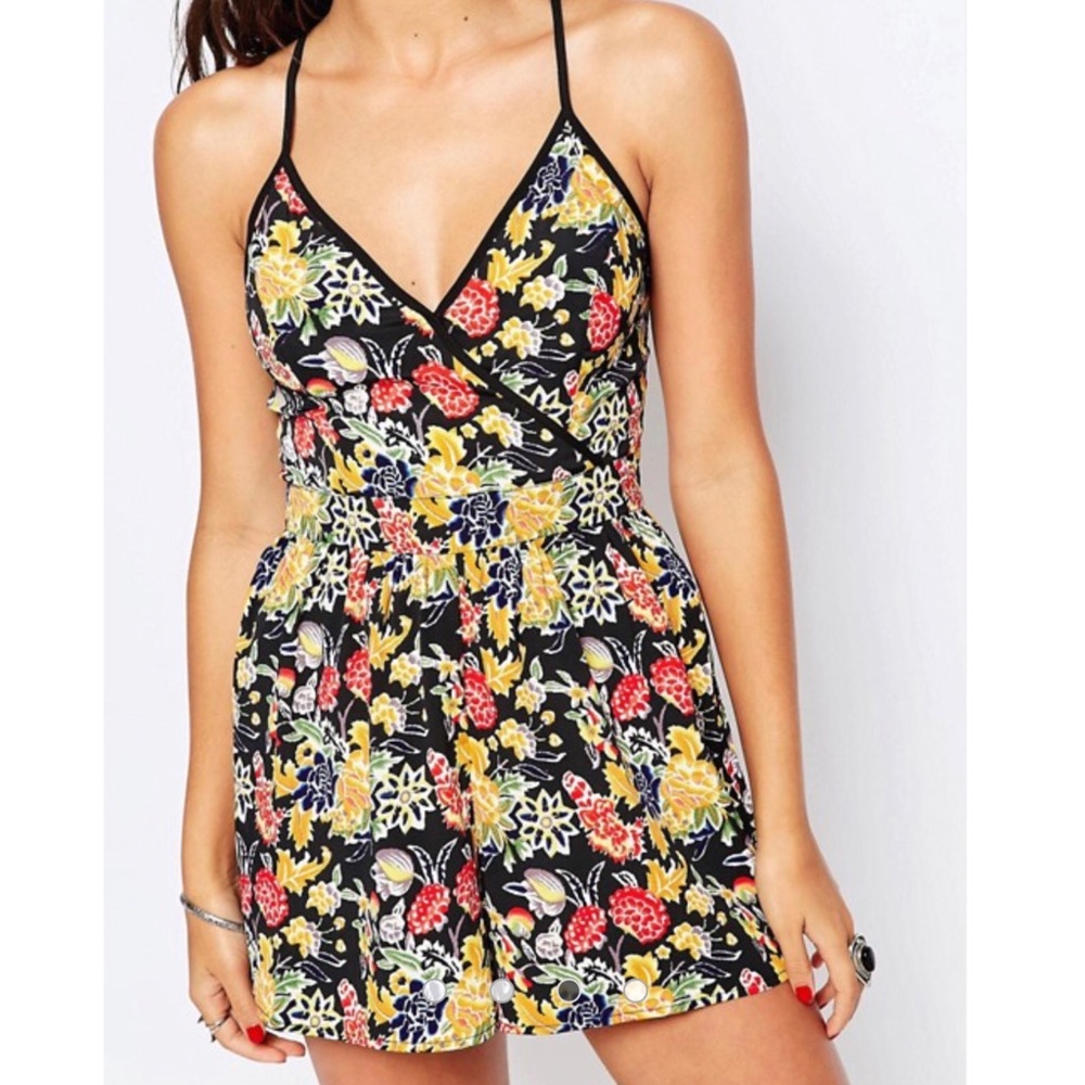 Band Of Gypsies Romper In Ditsy Floral print